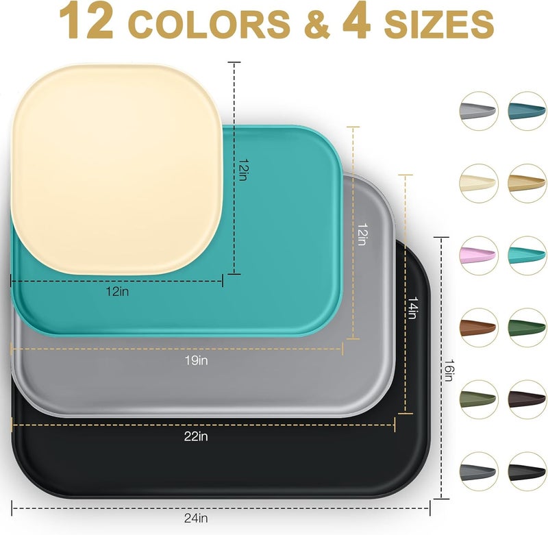 SMILOOL Small Silicone Pet Food Mat with Raised Edge for Food and Water Bowl, Square Dog Feeding Mats, Cat Food Trays for Floor Waterproof, Rubber Tray for Dogs and Cats, 12 x 12 x 0.7 Black - Image 2